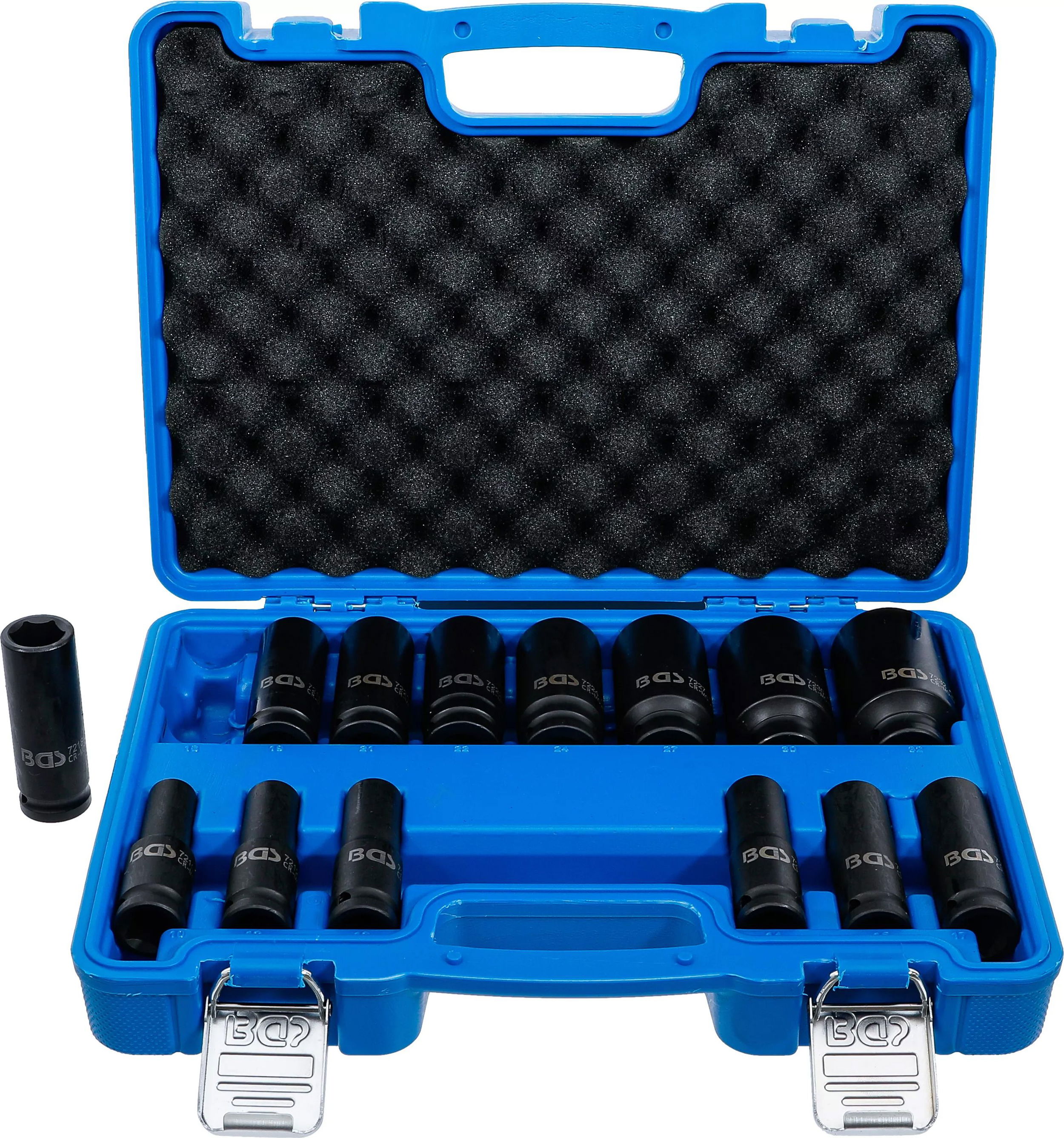 BGS Technic 9-5207 1/2"-os 6-lapú metrikus, hosszított gépi dugókulcs fej készlet, 14 részes termék fő termékképe